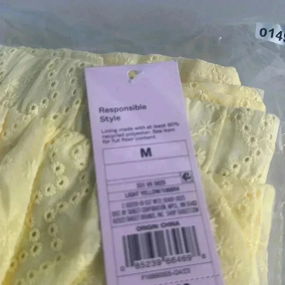 Women’s Skirt Tiered Ruffled Eyelet Yellow Elastic Waist WILD FABLE choose size - Picture 9 of 9